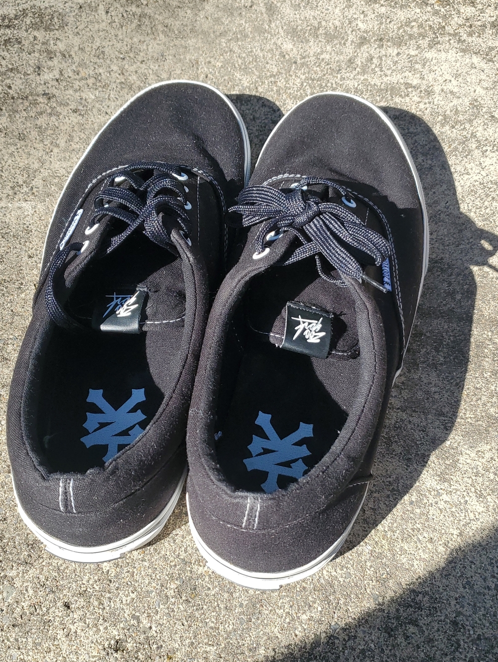 Zoo York Men's Black Lace-Up Canvas Sneakers with White Trim